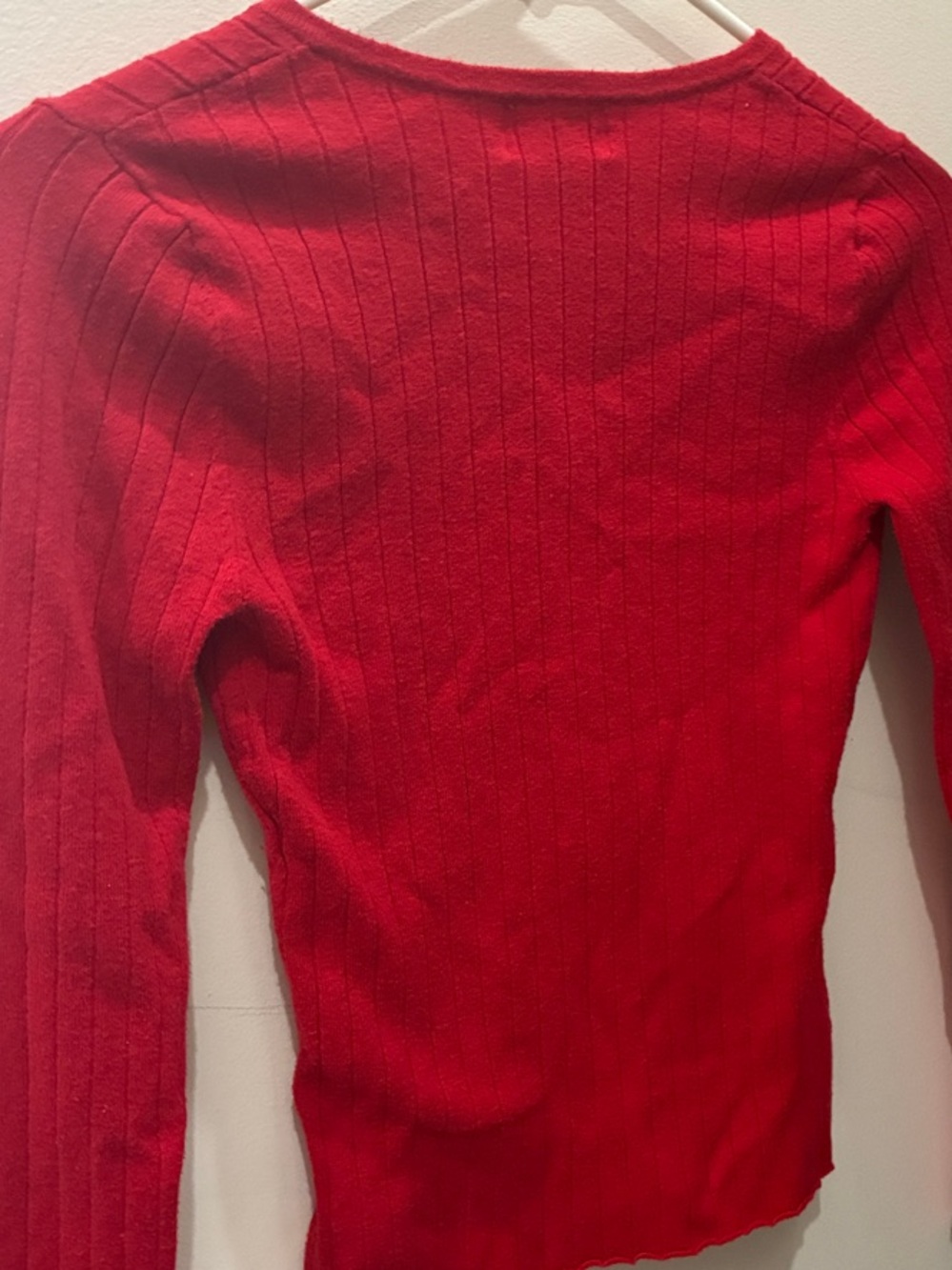 Universal Thread Red Ribbed Henley Long Sleeve Top - Picture 4 of 5